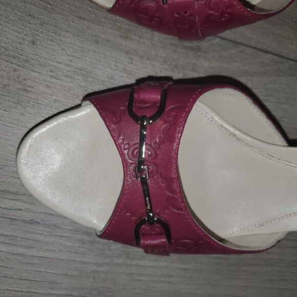 GUCCI Women's Purple Guccissima Leather Open-Toe Horsebit Mules Size 38C - Picture 8 of 14